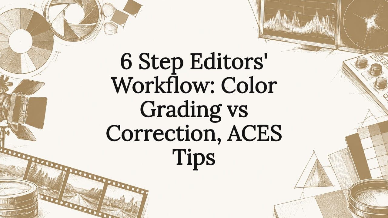 6 Step Editors' Workflow: Color Grading vs Correction, ACES Tips